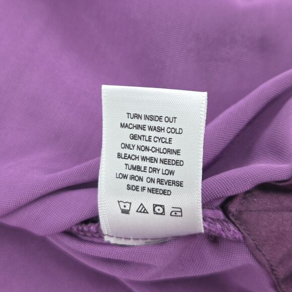 John Mark Button Up Down Shirt Womens Size S Purple Velvet Wire Collar Holiday - Picture 8 of 9